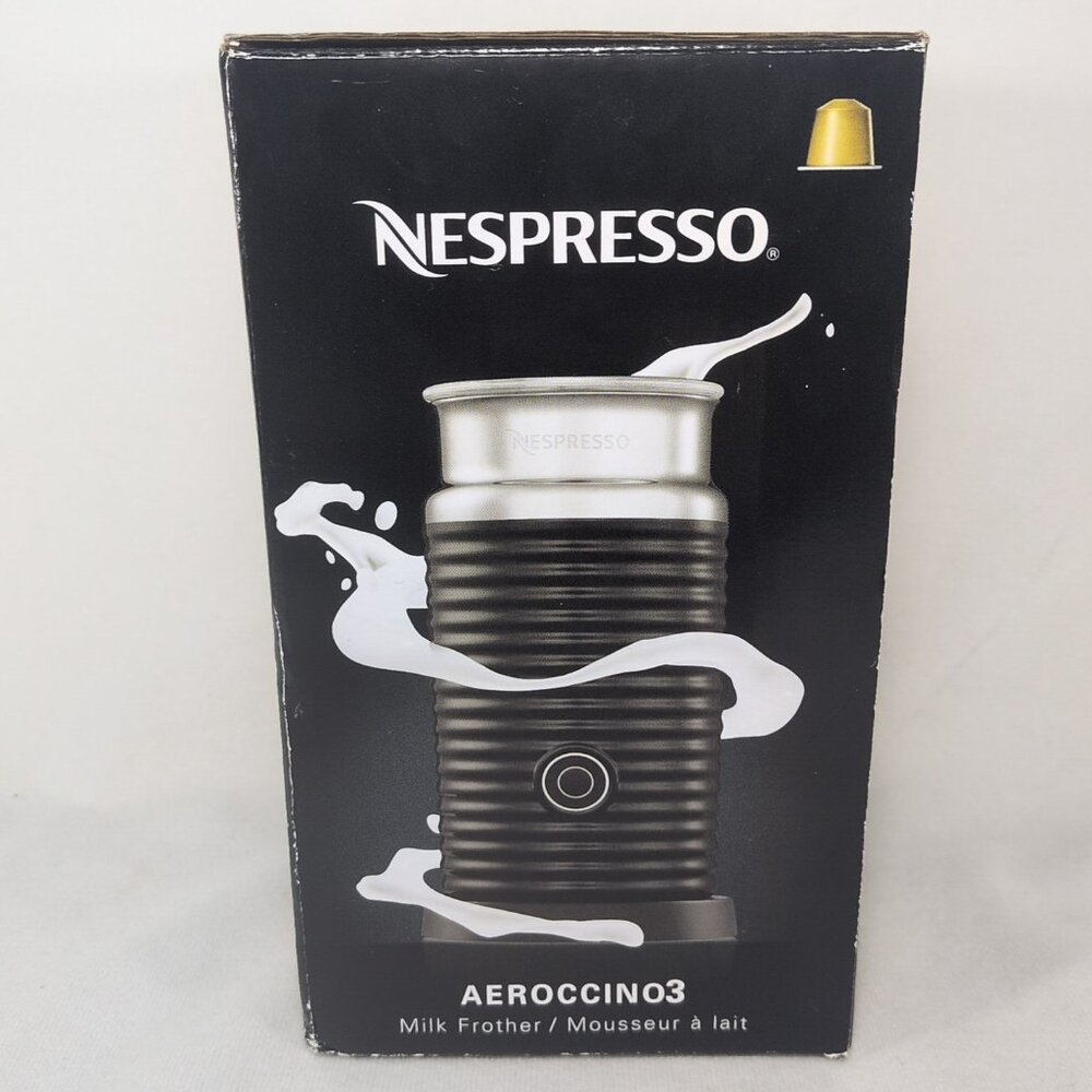 Nespresso Aeroccino 3 Electric Milk Frother - Black 3594-US-BK OPEN BOX NEW